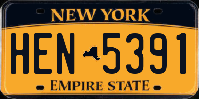 NY license plate HEN5391