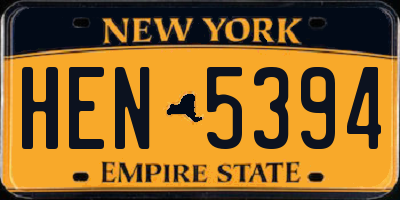 NY license plate HEN5394