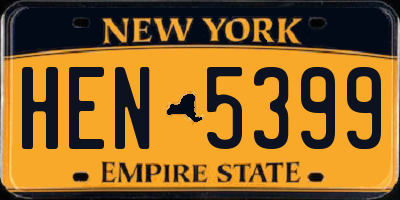 NY license plate HEN5399