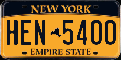 NY license plate HEN5400