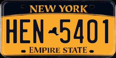 NY license plate HEN5401