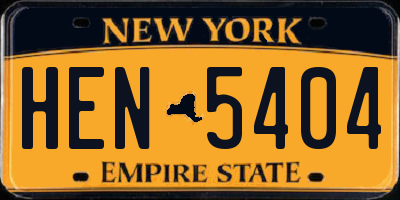 NY license plate HEN5404