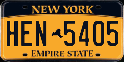NY license plate HEN5405