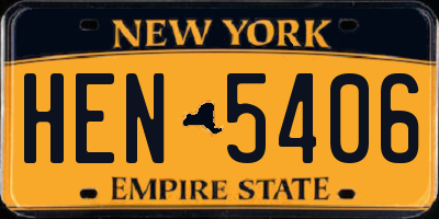NY license plate HEN5406
