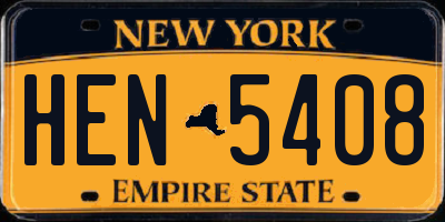 NY license plate HEN5408