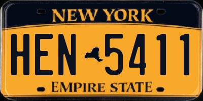 NY license plate HEN5411