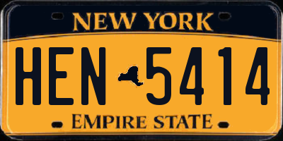 NY license plate HEN5414