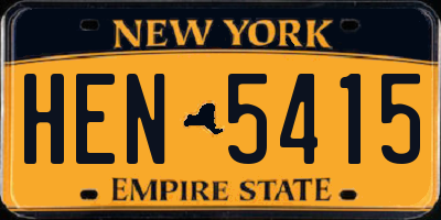 NY license plate HEN5415