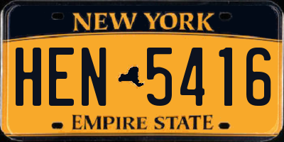 NY license plate HEN5416