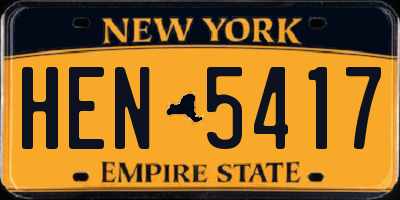 NY license plate HEN5417