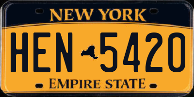 NY license plate HEN5420