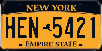 NY license plate HEN5421