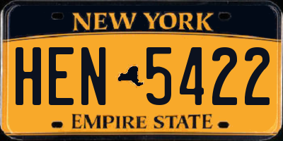 NY license plate HEN5422