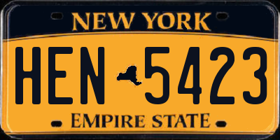 NY license plate HEN5423