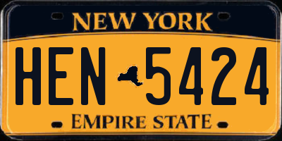 NY license plate HEN5424