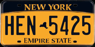NY license plate HEN5425