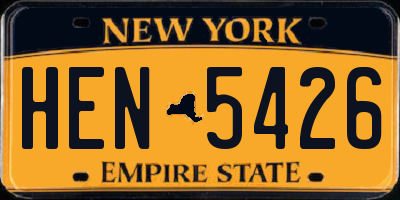 NY license plate HEN5426