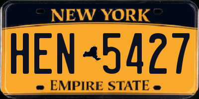 NY license plate HEN5427