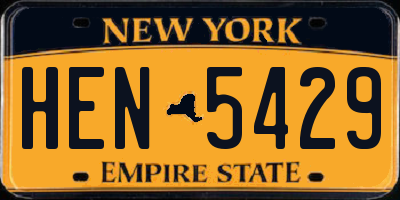 NY license plate HEN5429