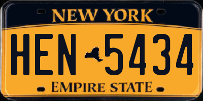 NY license plate HEN5434