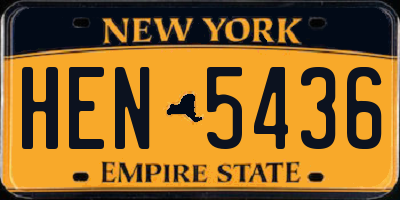 NY license plate HEN5436