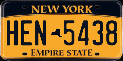 NY license plate HEN5438