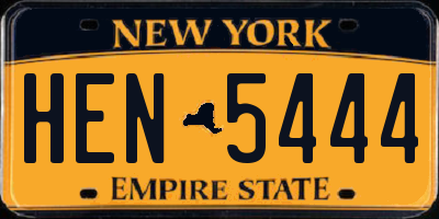 NY license plate HEN5444