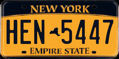 NY license plate HEN5447