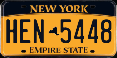 NY license plate HEN5448