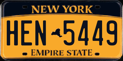 NY license plate HEN5449