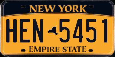 NY license plate HEN5451