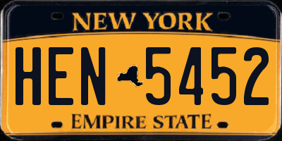 NY license plate HEN5452