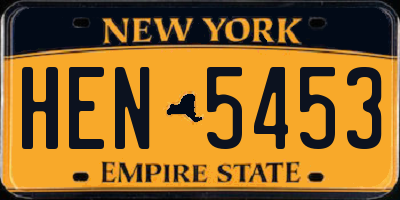 NY license plate HEN5453