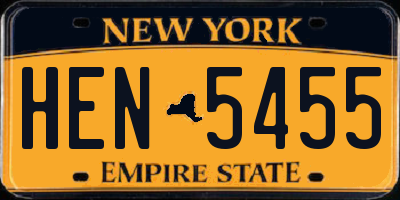 NY license plate HEN5455