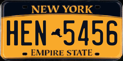 NY license plate HEN5456