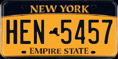 NY license plate HEN5457