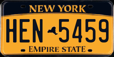 NY license plate HEN5459
