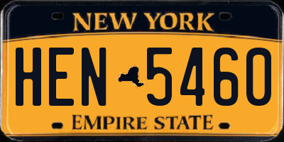 NY license plate HEN5460