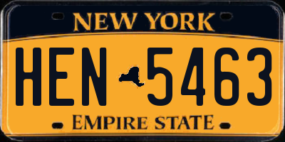 NY license plate HEN5463