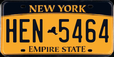 NY license plate HEN5464
