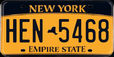 NY license plate HEN5468