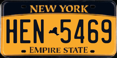NY license plate HEN5469
