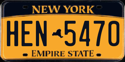 NY license plate HEN5470