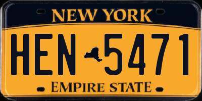 NY license plate HEN5471