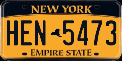NY license plate HEN5473