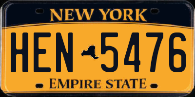 NY license plate HEN5476