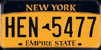 NY license plate HEN5477