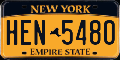 NY license plate HEN5480