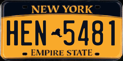 NY license plate HEN5481