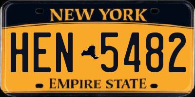 NY license plate HEN5482